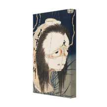 提灯のお化け, fantasma de la linterna, Hokusai, Ukiyo-e  Impresión En Lona Estirada