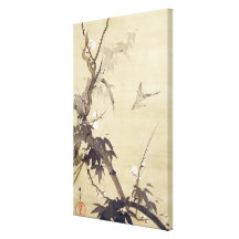 竹に鳥, pájaro y bambú, Kiitsu, arte del 其一 de Japón Impresiones En Lona