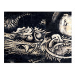 雲龍図, dragón del 曾我蕭白 con la nube, Sumi-e Postales