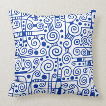 040512 - Azules marinos en blanco Almohada