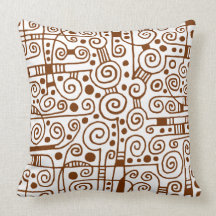040512 - Brown oscuro en blanco Almohadas