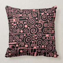 040512 - Suavemente rosa en negro Almohadas