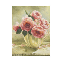 0437 rosas ingleses rosados envolvieron la impresi lona envuelta para galerías