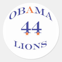 051 Obama 44 leones Pegatina