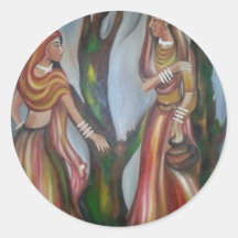 05-Oil painting.jpg Pegatina Redonda