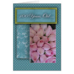 ¡100o cumpleaños feliz - con los rosas! tarjeta