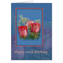 103o Tarjeta de cumpleaños con los rosas rojos