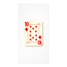 10 del naipe de los diamantes tarjetas personales con fotos