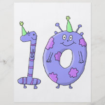 10mo Criaturas del dibujo animado de la fiesta de  Tarjetón