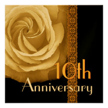 10mo Invitación del aniversario - ORO subió