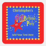 10mo pegatina de la fiesta de cumpleaños de la est