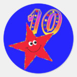 10mos pegatinas de la fiesta de cumpleaños de la e