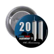 11 de septiembre - el 10mo aniversario nunca olvid pins
