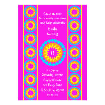 11mo Invitación de la fiesta de cumpleaños -- Rosa