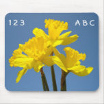 123 flores de los narcisos del amarillo del mousep alfombrilla de ratón