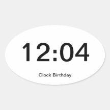 12:04 del pegatina del cumpleaños del reloj
