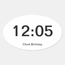 12:05 del pegatina del cumpleaños del reloj