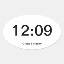 12:09 del pegatina del cumpleaños del reloj