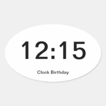 12:15 del pegatina del cumpleaños del reloj