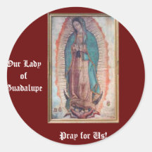 12 de diciembre   nuestra señora de Guadalupe Etiquetas Redondas