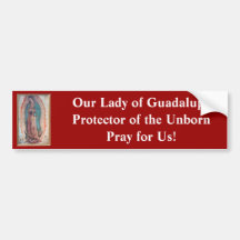 12 de diciembre   nuestra señora de Guadalupe Etiqueta De Parachoque