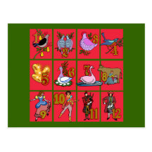 12 días de camisetas del navidad, ropa, regalos tarjeta postal