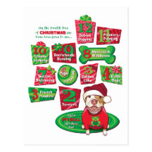 12 perros del navidad postal