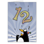 12mo cumpleaños - tarjeta de la sorpresa del pingü