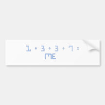 1337 = YO pegatina Pegatina De Parachoque