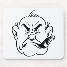 139-Grumpy-Man-Smoking-Cigar-Free-Retro-Clipart-Il Tapete De Ratón