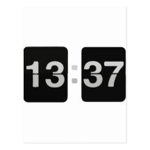 13:37 del reloj de L33T Postales