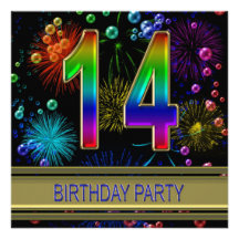 14to Invitación de la fiesta de cumpleaños con las