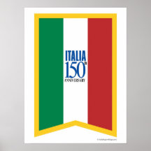 150o poster del aniversario de Italia