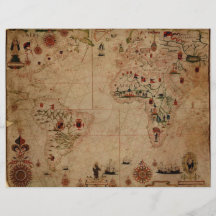 1633 carta de Portolan del océano de Atantic - Pas Flyer Personalizado