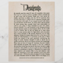 1692 desiderátums - papel de la mirada del pergami flyer a todo color