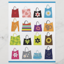 16 bolsos de compras libres del vector tarjeton
