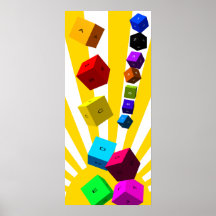 16" imponente y colorido del poster del ABC123 de 