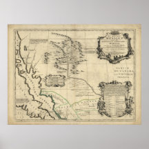 1742 mapa México y Baja California Impresiones
