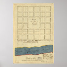 1778 mapa Plaza de la Villa de Gálvez Luisiana Poster