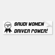 17 de junio impulsión de las mujeres del saudí pegatina de parachoque