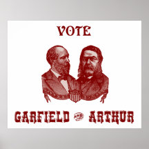 1880 voto Garfield y Arturo, rojos Impresiones