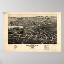 1882 Las Vegas, mapa panorámico de la opinión de o Poster