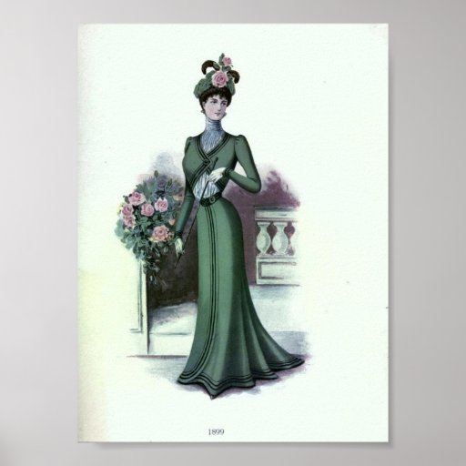 1890's de la moda de la vintage mujer impresiones