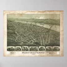 1899 el transbordador de Martin, pájaros del OH ob Posters