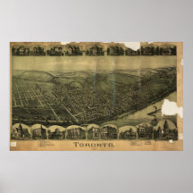 1899 los pájaros de Toronto, OH observan el mapa p Impresiones