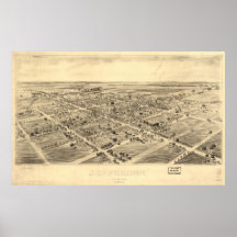 1901 Jefferson, mapa panorámico de la opinión de o Posters