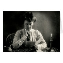 1902 que lee por luz de una vela felicitacion 