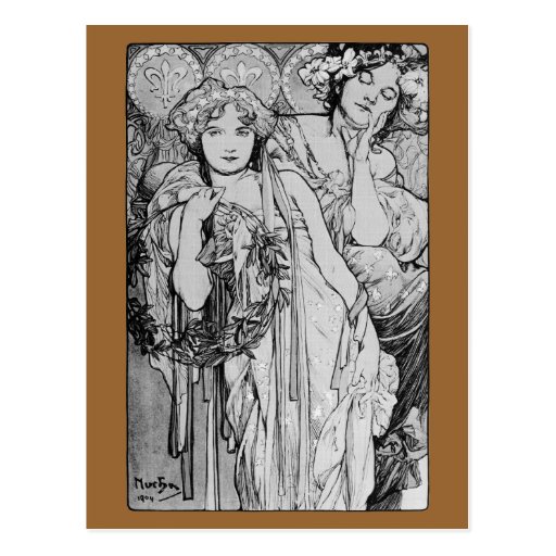 ~ 1904 de Alphones Mucha del ~ de la amistad Tarjetas Postales