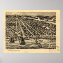 1910 parque de Asbury, mapa panorámico de la opini Posters