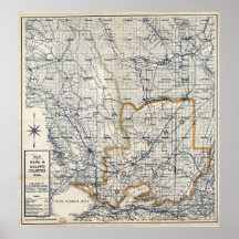 1913 mapa condados de Napa y de Solano, California Posters